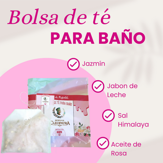 BOLSA DE TÉ PARA BAÑO ROSA