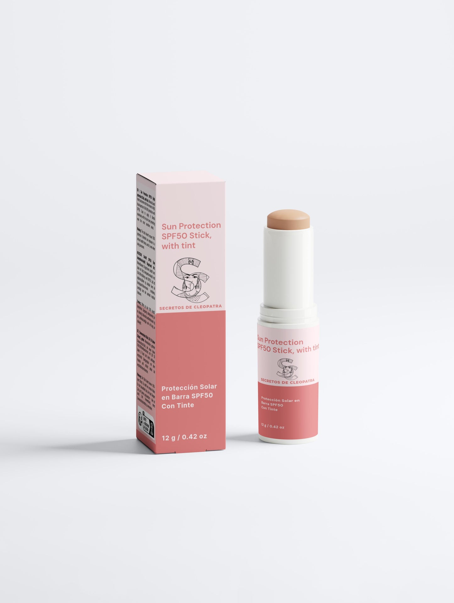 Protector Solar Mineral en Barra SPF50 Con Tinte – Amplio Espectro, Fácil de Aplicar y Apto para Piel Sensible (Sun Protection SPF50 Stick, with tint)
